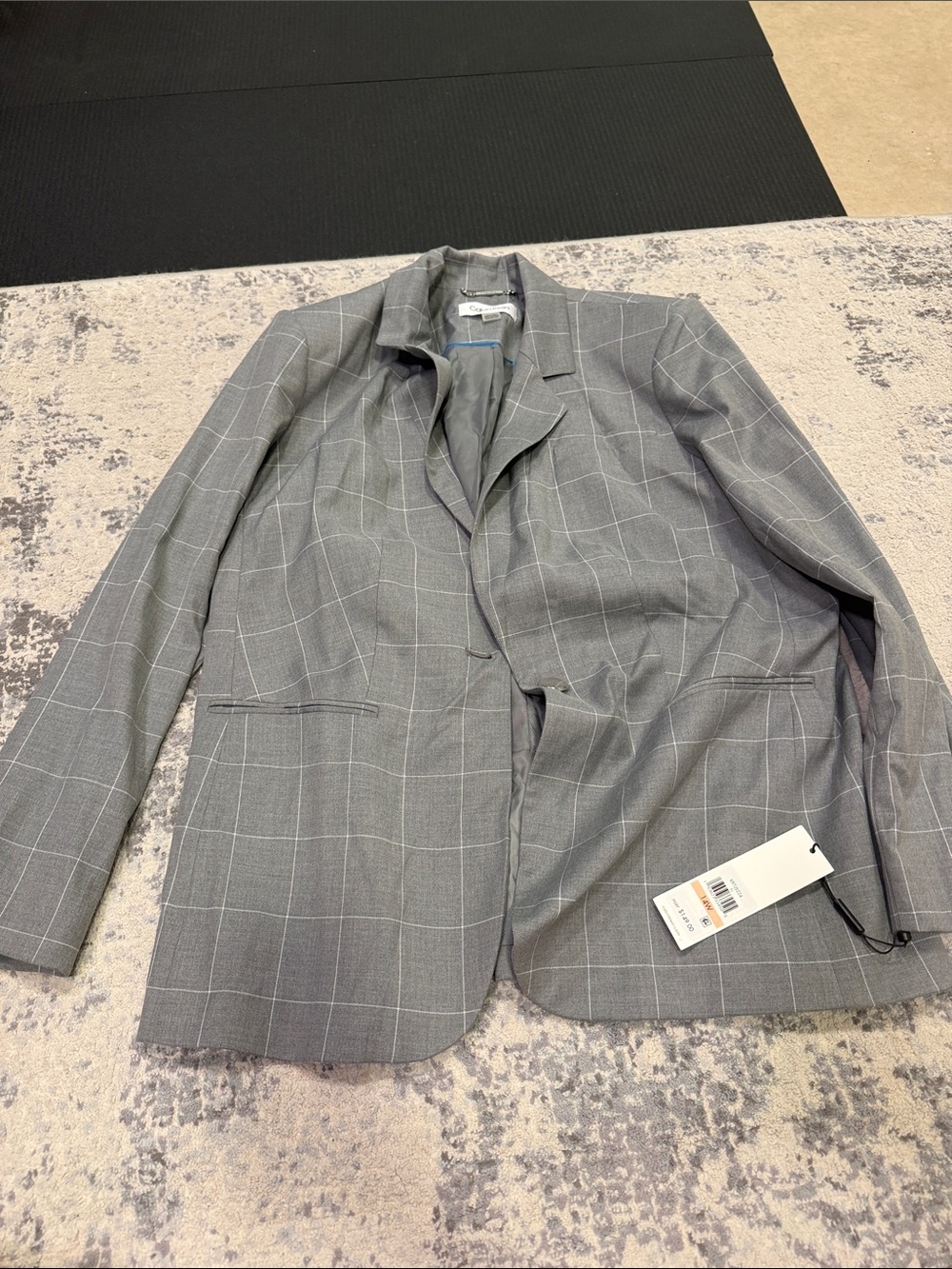 Calvin Klein Gray Windowpane Women’s Blazer